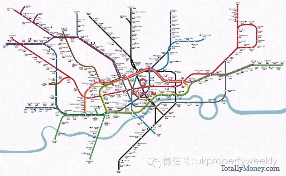一张图通晓伦敦地铁站点房价？哪些站点性价比高？