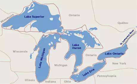 美国的五大湖地区是哪儿?