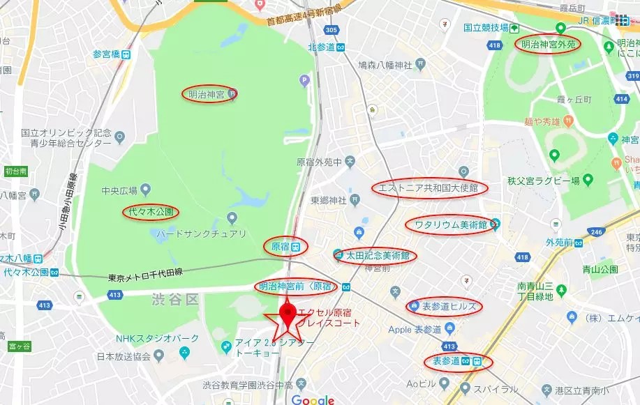 东京涩谷区公寓原宿车站的2室房源保值地段