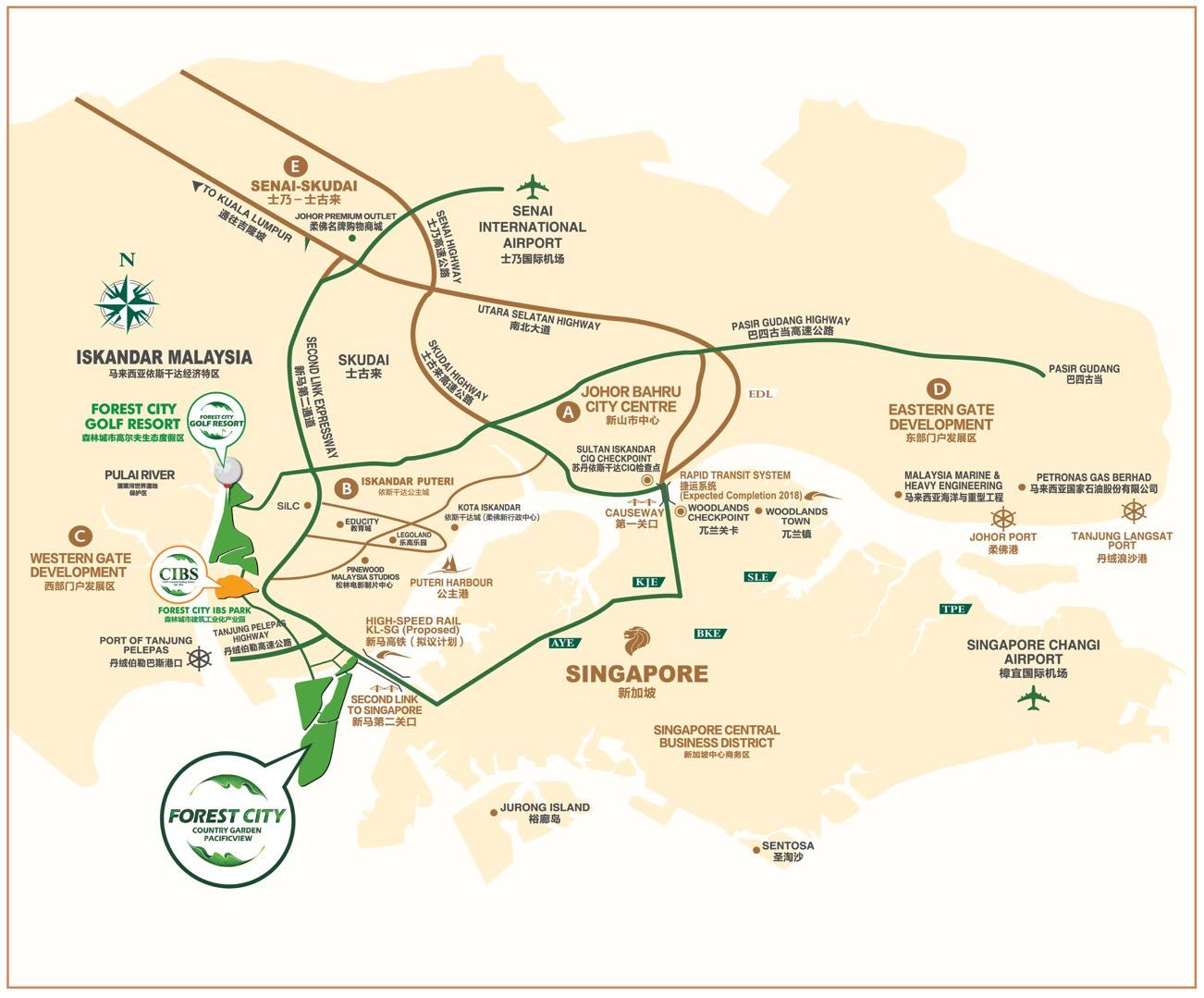 5-6小时直飞双国际机场,转口贸易航运马六甲海峡门户,未来全球经贸
