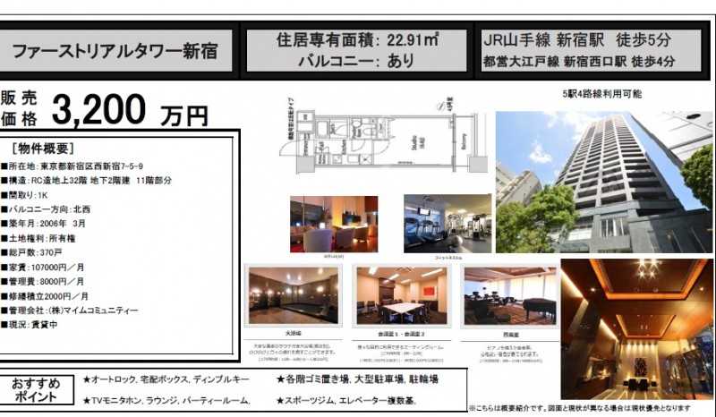 日本西新宿高层塔楼高级公寓 2套打包出售 日本房产信息 房产信息 海外房产 外房网