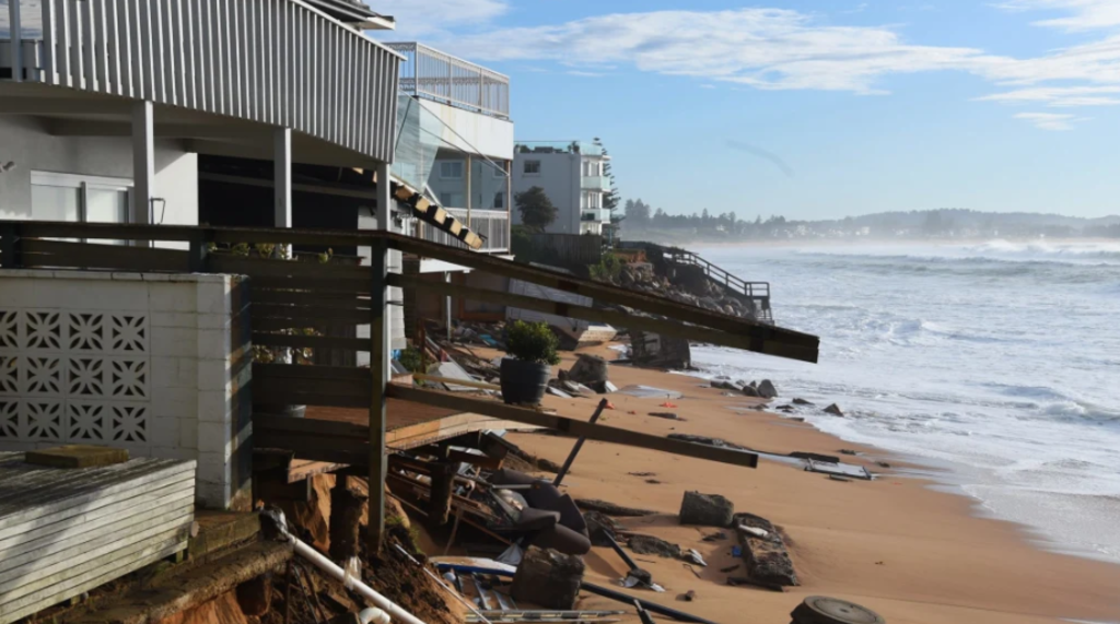 Waterfront properties at Collaroy were damaged again in Monday night's king tide.