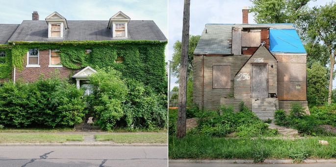 Vacant properties in Detroit.