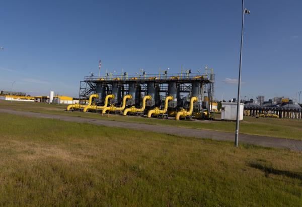 A view of the gas compressor station in Gabinek near Wloclawek