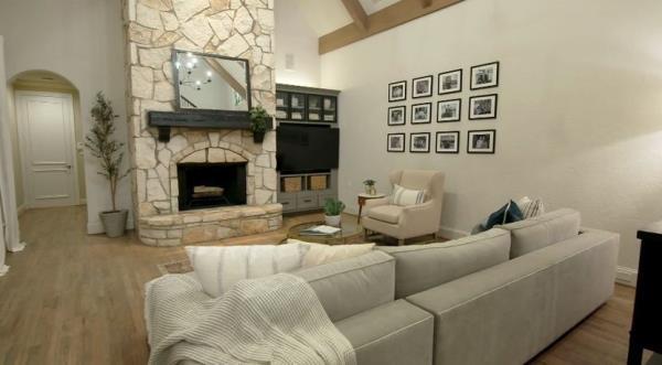 LFreshly stained and sanded living room floorsiving room floors that are sanded and stained