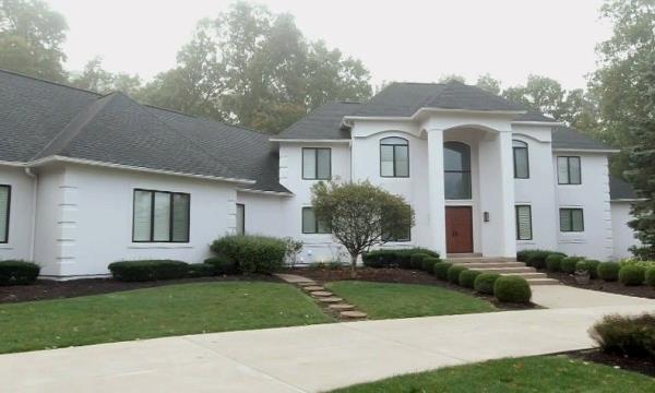 Eterior with some pillars removed, others wrapped