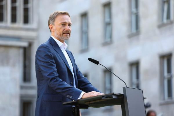 German Finance Minister Christian Lindner attends a news conference in Berlin