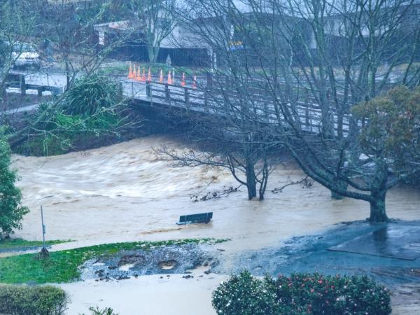 A view of flooding in Nelson