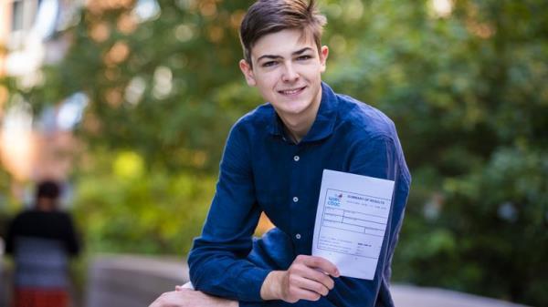 Undated handout photo issued by Cardiff Sixth Form College of Ukrainian student Zorian Tytych, 18, who has got four As and has been given a place at Durham University while his father fights on the front line. Issue date: Thursday August 18, 2022.

