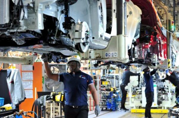 Back in production... Workers at Toyota Motors South Africa's Durban plant, which has seen the recommencement of production following the KZN floods in April. Image: Supplied