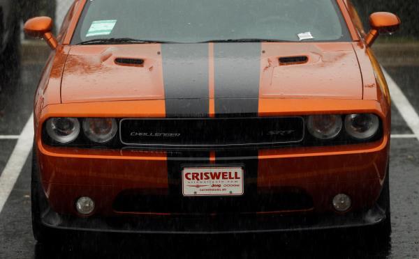 A Dodge Challenger is shown at the Criswell Chrysler-Dodge-Jeep-Fiat-Ram truck dealership in Gaithersburg, Maryland