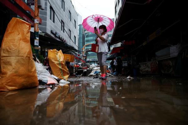 Aftermath of record level of torrential rain in Seoul