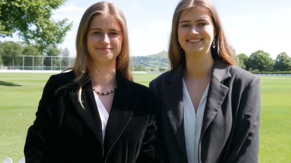 Undated handout photo issued by Millfield School of twins Elena (left) and Rosa Launder who both achieved A* A-level results. Issue date: Thursday August 18, 2022.

