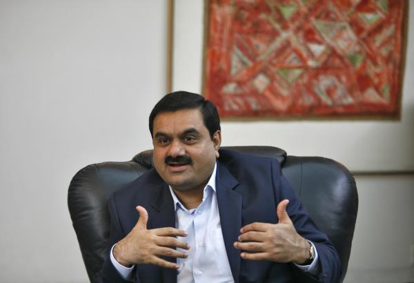 Indian billionaire Gautam Adani speaks during an interview in Ahmedabad