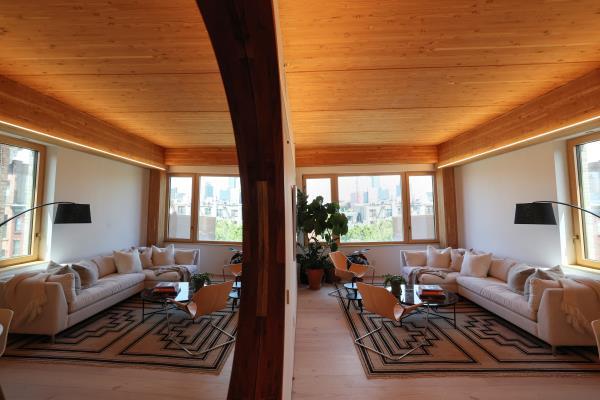 Timber House, the city's first mass-timber condo building in Brooklyn, New York