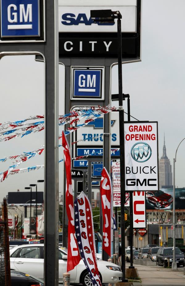 Car dealerships are seen along Northern Boulevard