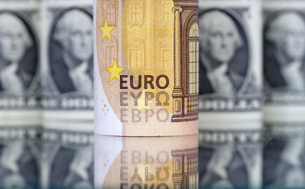 Illustration shows U.S. Dollar and Euro banknotes