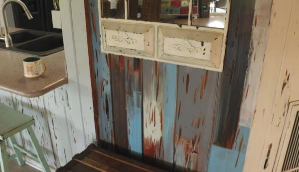 Pecky cypress paneling