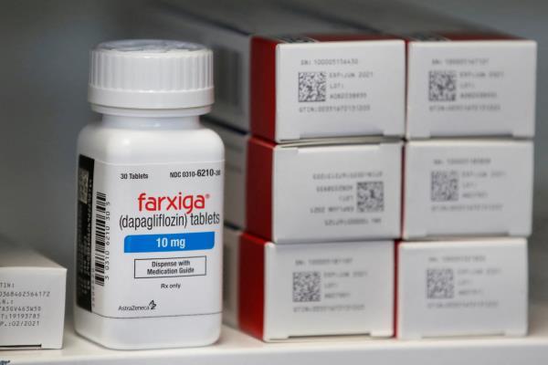 Diabetes drug Farxiga (dapagliflozin) is displayed at a pharmacy in Provo