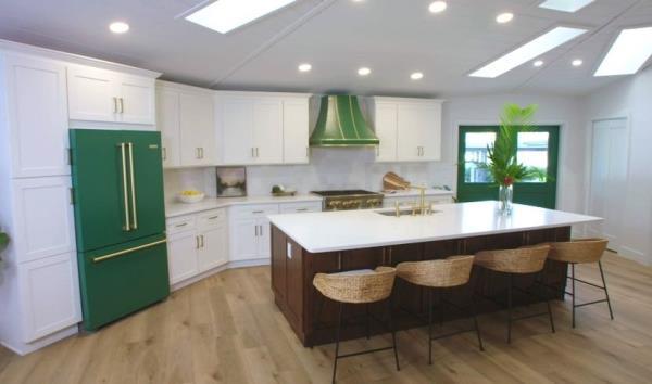 New kitchen with green appliances 