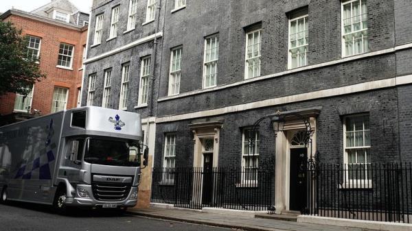 A van from the company Bishop's Move, which specialises in removals, storage and shipping, in Downing Street, London. Picture date: Friday September 2, 2022.