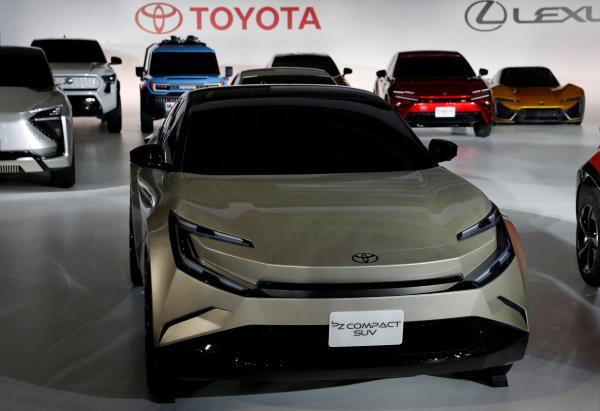 Toyota Motor Corporation's cars are seen after briefing on battery EV strategy in Tokyo