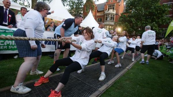Captaining the Parliament Ladies Team at the Parliamentary Tug of War with the late Jo Cox in June 2016