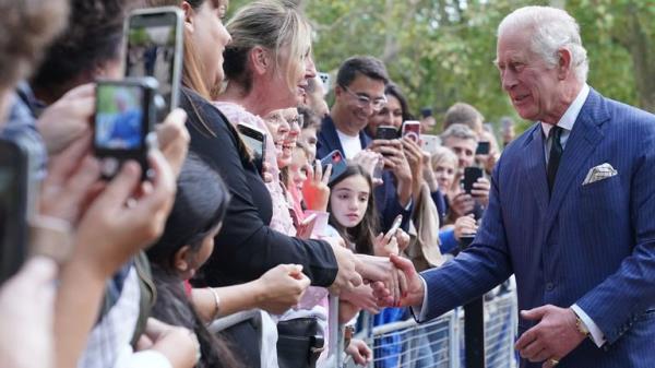 King Charles III greets members of the public outside Clarence House, London, after he was formally proclaimed monarch by the Privy Council, and held audiences at Buckingham Palace with political and religious leaders following the death of Queen Elizabeth II on Thursday. Picture date: Saturday September 10, 2022.
