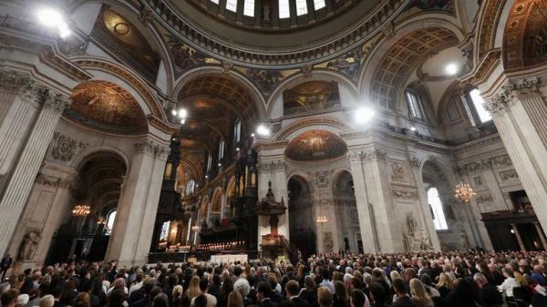 People attend the Service of Prayer and Reflection at St Paul's Cathedral, London, following the death of Queen Elizabeth II on Thursday. Picture date: Friday September 9, 2022.
