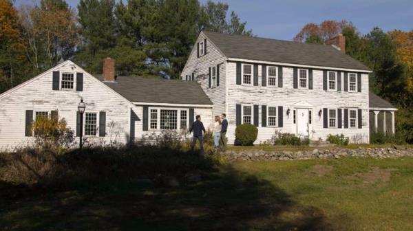 New England farmhouse, before