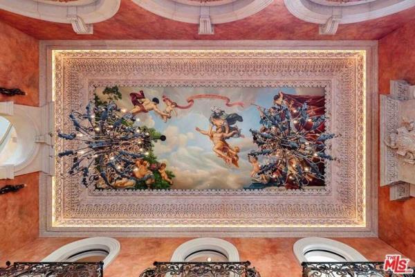 Custom ceiling mural in Villa Bellezza