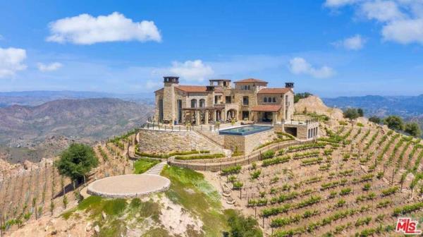 Rocky Oaks vineyard in Malibu, known as the castle on the hill.