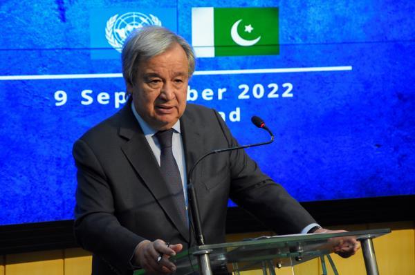 U.N. Secretary-General Antonio Guterres, addresses a joint press conference in Islamabad
