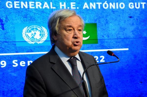 U.N. Secretary-General Antonio Guterres, addresses a joint press conference in Islamabad