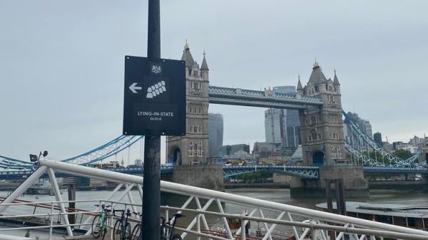 The signs for the four-mile long queue route began to be put up on Tuesday morning - Pic: Faye Brown