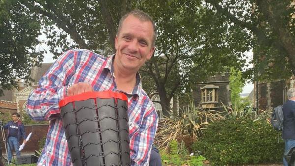 James Russell made sure to bring a fold away stool for the wait for the queue to begin - Pic: Faye Brown