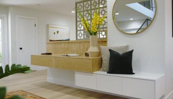 Custom entryway table and bench