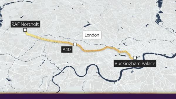 The route the Queen's coffin will take