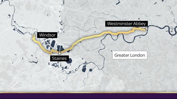 The Queen's cortege will travel from Westminster to Windsor