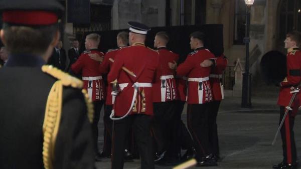 Military use a stand-in coffin to rehearse for Queen's funeral