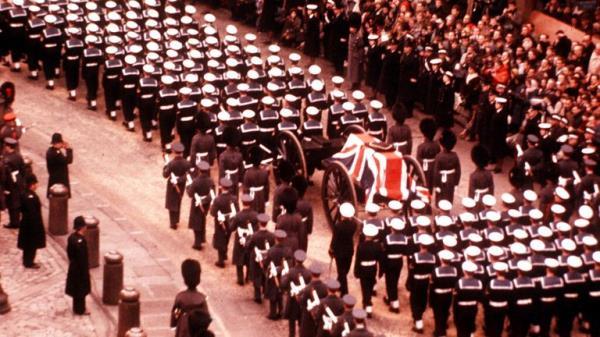Winston Churchill's funeral. Pic: AP