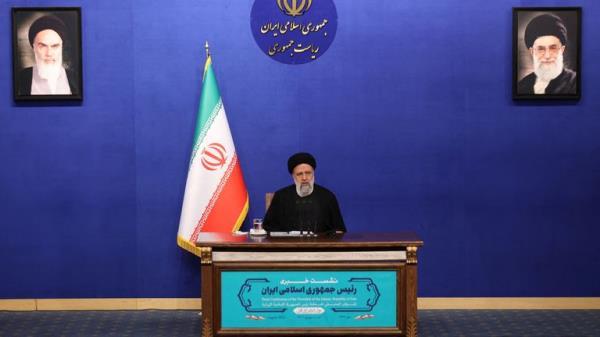 Iran's President Ebrahim Raisi attends a news conference, in Tehran