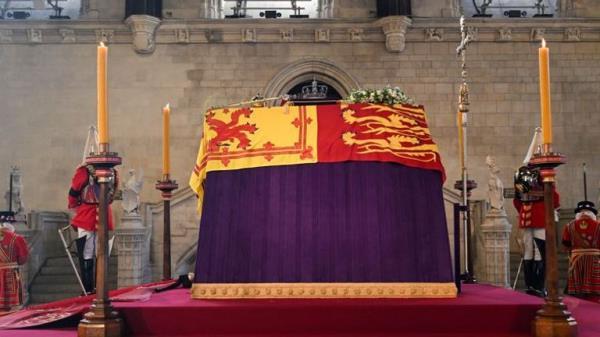 Queen lying in state. File pic