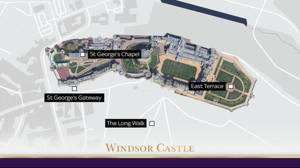 The Queen's cortege will travel from Westminster Abbey to Windsor Castle