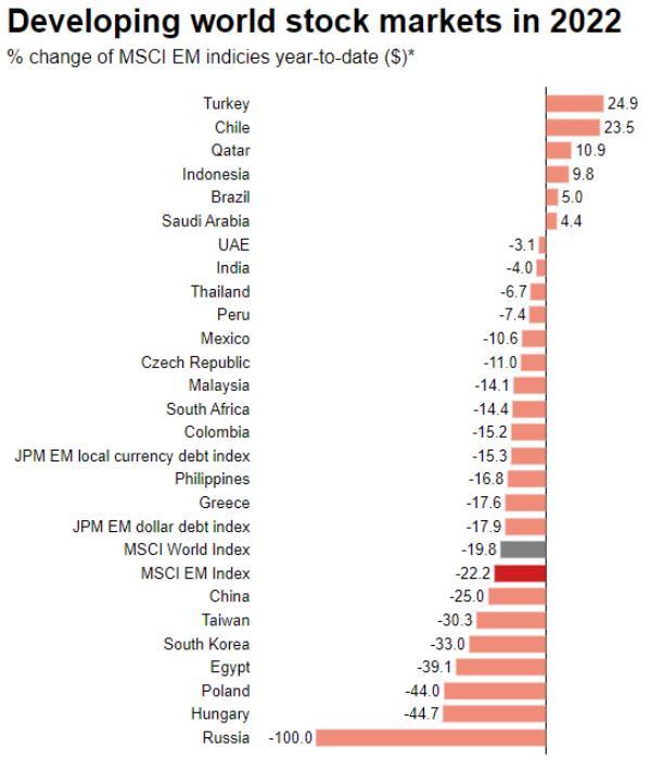 MSCI Turkey the best performing emerging economy stock market