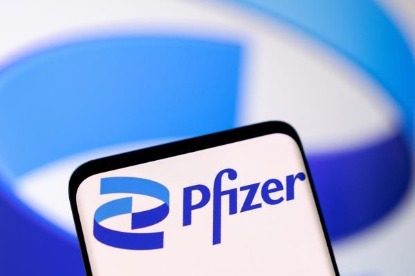 illustration shows pfizer logo