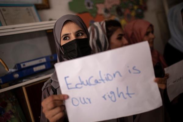 Protest at school in Kabul