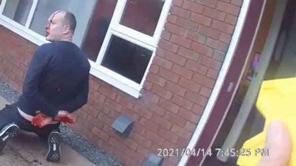 A police officer aimed a Taser at Crosbie during his arrest. Pic: Norfolk Police