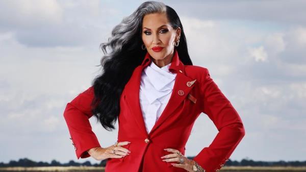 Michelle Visage modelling the Virgin Atlantic uniform