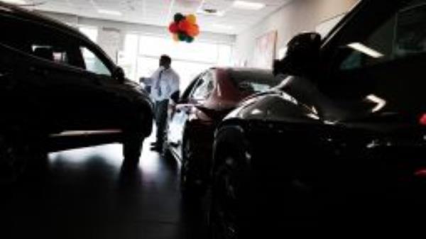 New cars are showcased in a car dealership in Brooklyn on October 05, 2021 in New York City. 